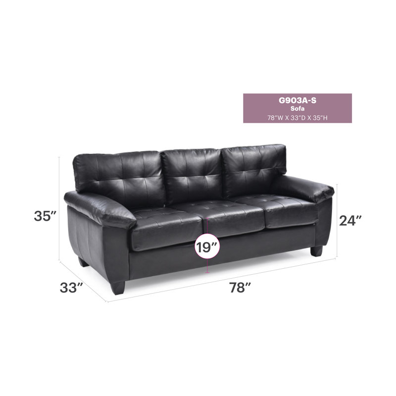 Canapé Gallant G903A-S, Noir