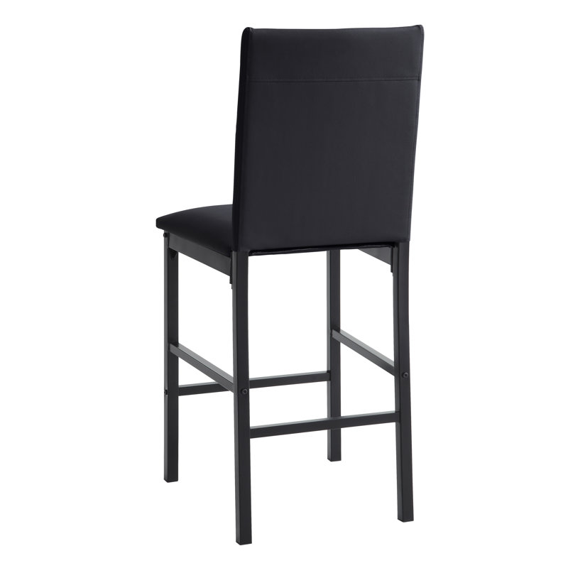 Berning Upholstered Counter Stool with Metal Frame, Black