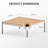 Brothir 39.4'' Wood Top Square Coffee Table with Stainless Steel Base 3 Min to Assemble-342531894