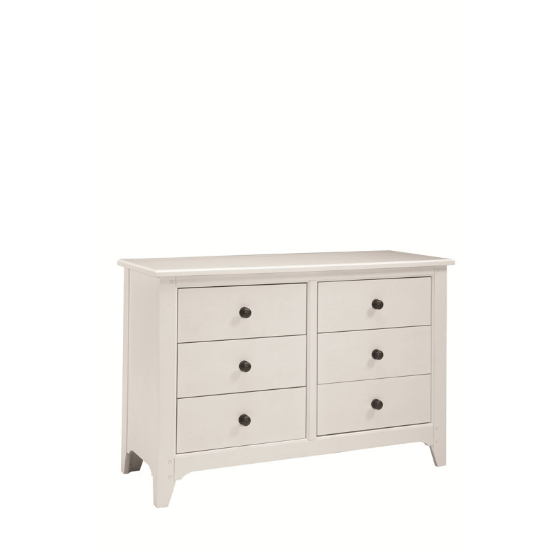 Commode 6 tiroirs Mabank, Blanc coquillage