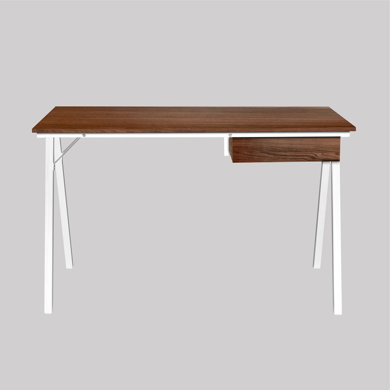 Conesus Computer Desk, Walnut, White