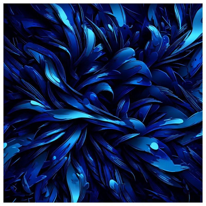 Rideaux de douche abstrait à plumes bleues extra long, L 70 po x H 72 po