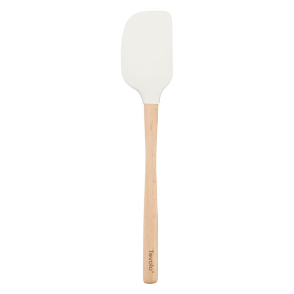 1set Nordic Style White Silicone & Wood Cooking Utensils Set (Detachable),  High Temperature Resistant, Including Spatula, Soup Ladle, Serving Spoon,  Food Tongs, Kitchen Essential Tools