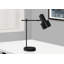 Éclairage, H 21 po, lampe de table, port USB inclus, métal noir, abat-jour noir, moderne