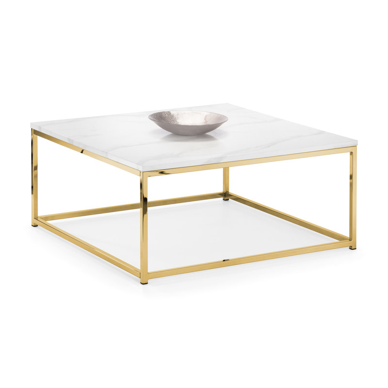 Rumi Frame Coffee Table, White, Gold