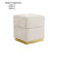 Tabouret d'appoint avec compartiment de rangement beige