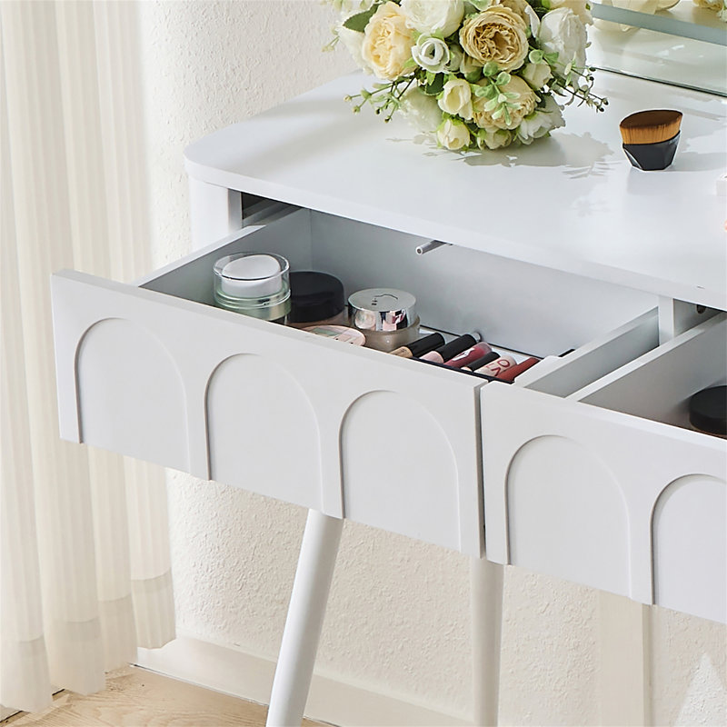 Meuble-lavabo moderne avec lumières DEL et miroir, Blanc