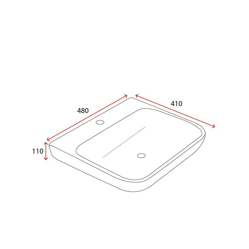 Durovin Bathrooms 410mm L x 480mm W Natural Engineered Stone Rectangular Sink