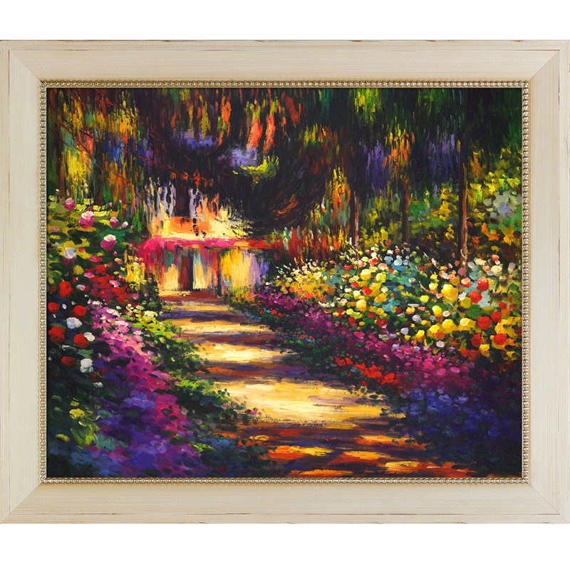 «Pathway in Monet's Garden at Giverny» par Claude Monet - reproduction d'art sur toile, H 24,5 po x l 28,5 po x P 2 po