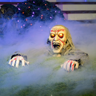12in 2Pcs Light-Up Zombie Decor with Sound