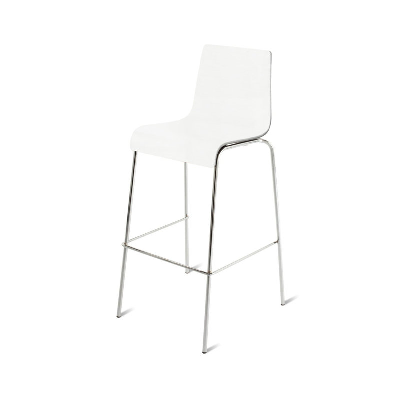 Full Back Bar & Counter Stool, White, Bar Stool (30.4" Seat Height)