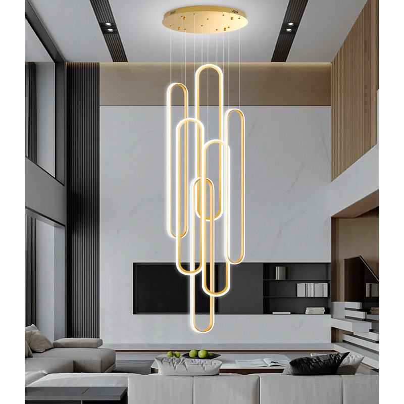 Lustre moderne à intensité variable 118 po, Gold