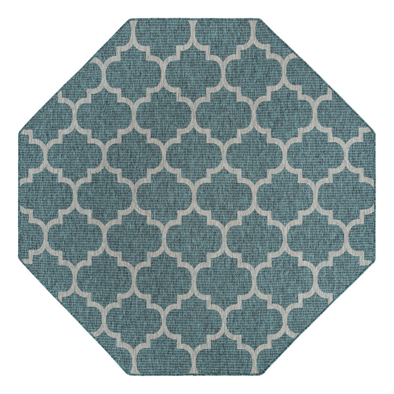 Annetrude Geometric Indoor / Outdoor Rug, Octagon 7'10" x 7'10"