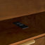 Table de chevet moderne Mid-Century avec station de charge et trou de sortie et 2 tiroirs-1840960155