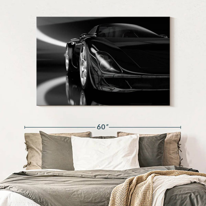Mehar Pitch Black Sports Car, 34" H x 51" W