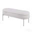 Banc contemporain en métal chromé et similicuir blanc