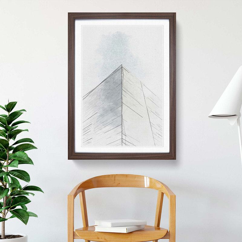 Sketching the Architecture Vol.36 - Picture Frame Drawing Print, Walnut Framed, 87cm H x 62cm W x 2cm D