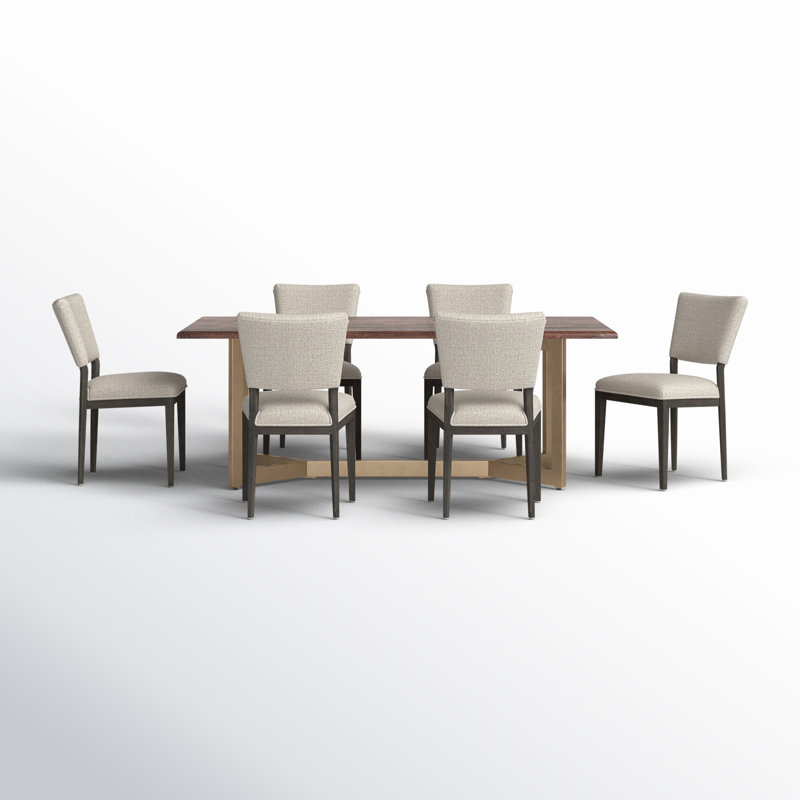 Ikal 7 Piece Dining Set, Light Beige