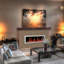 Foyer électrique intelligent ZEF48X Latitude II 48 "Liedeer Homes | Cadre blanc ultra-mince fixé au mur et encastré | Bûches multi-flammes HD, avec bûches respirantes décoratives en verre ambré réfléchissant, contrôle de l'application-105787377