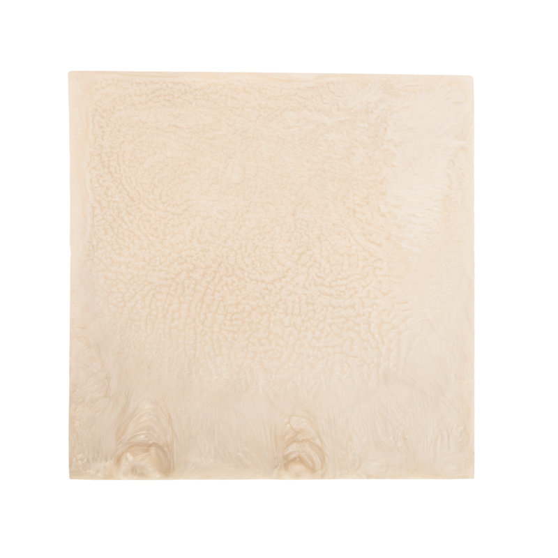 Mother of Pearl Accent Stool, White