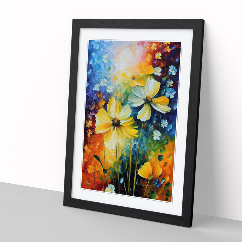 Wildflowers Vol.2 - Single Picture Frame Painting, 34cm H x 25cm W x 2cm D, Walnut