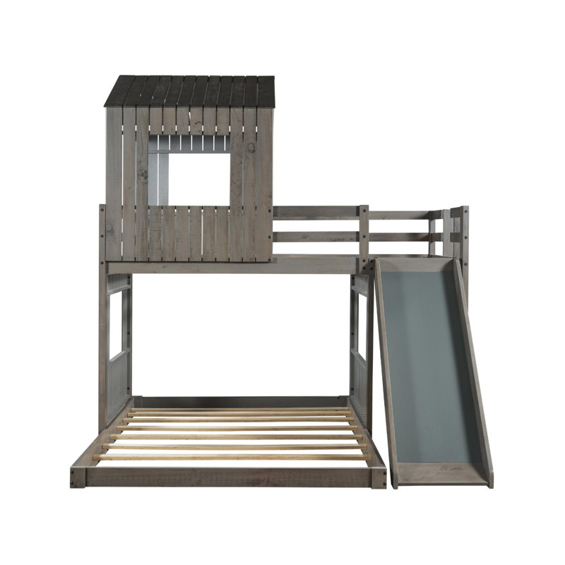 Irwinton Kids Twin Over Full Bunk Bed, Antique Gray