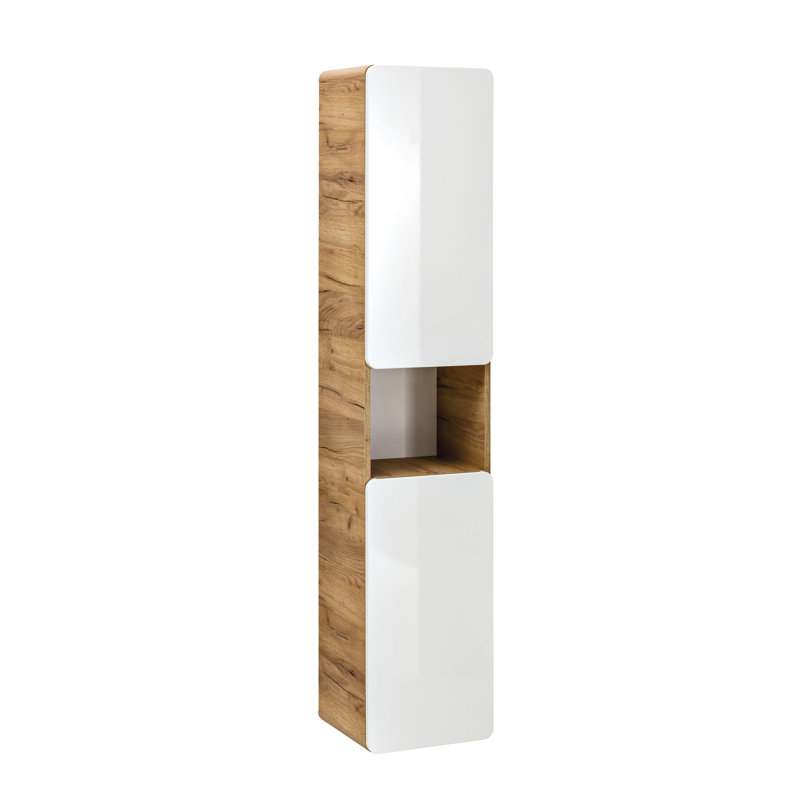 Harvard Linen Cabinet, Craft Oak/White Gloss