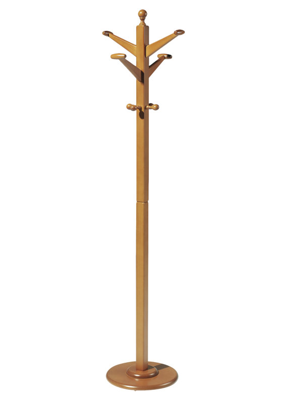 Freestanding 8 - Hook Coat Rack, Cherry