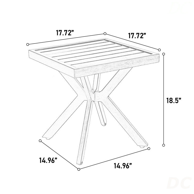 Table en aluminium coulé