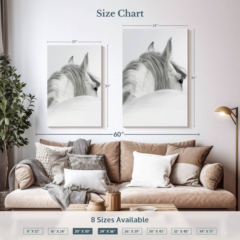 Brampt Gray Haired Horse, 36" H x 24" W