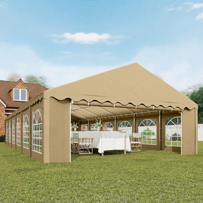20' x 40' Heavy Duty Party Tent, Galvanized Outdoor Canopy Tent Large Event Shelter with Removable Sidewalls, 12 Windows and 2 Doors, Tents for Parties, Wedding, Events, BBQ Grill