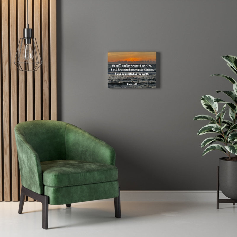 Be Still & Know Sunset Psalm 46:10 - Wrapped Canvas Print, 28cm H x 36cm W