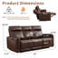 Canapé inclinable ergonomique 82 po en cuir fleur classique avec USB et Type-C (ensemble de 2)-919548105