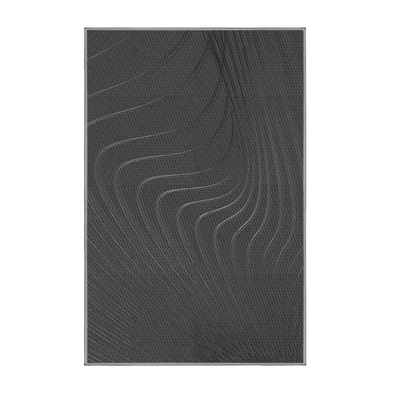 Tapis carré carré abstrait gris, Rectangle 4 pi x 6 pi
