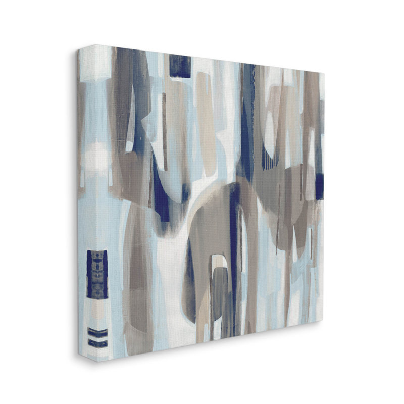 «Neutral Beige Falling Strokes», art mural par Liz Jardine, H 17 po x l 17 po x P 1,5 po, Toile tendue