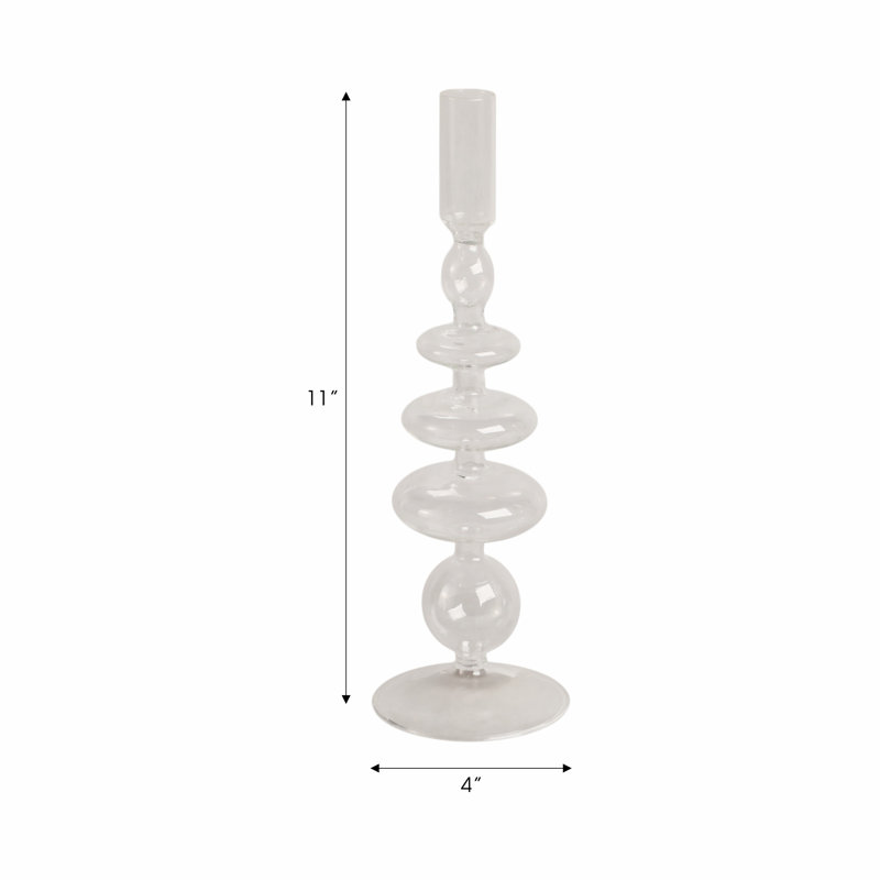 Candlestick Candle Holder, Clear