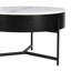 Table basse à plateau relevable moderne avec rangement et 3 repose-pieds blanc et noir