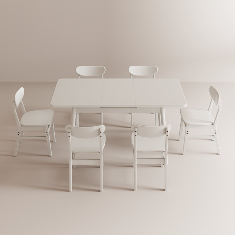 Table de salle à manger extensible Abhinav, Blanc