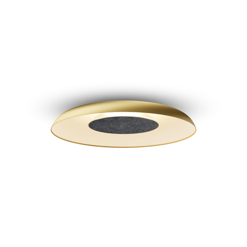 Ramen LED Flush Mounted Sconce, 3.5" H x 24" W x 24" D, Charcoal/Gold/Matte White