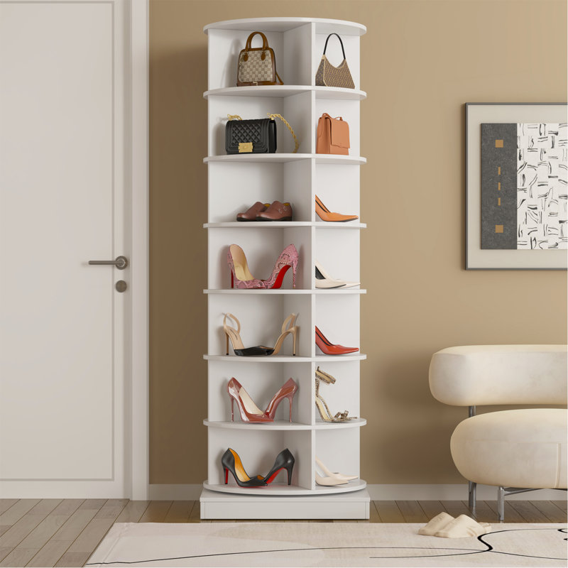 Armoire à chaussures rotative 360 avec 7 couches pouvant accueillir jusqu'à 28 chaussures Paris, Grey