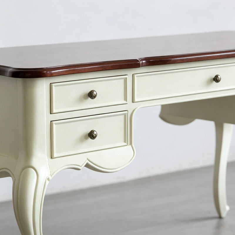 Classical Simple White Solid Wood Writing Desk