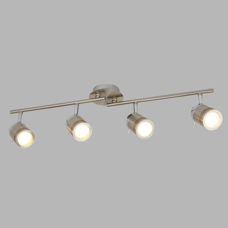 Alasdair 79cm 4 -Light Track Kit, Satin Silver/Chrome/Silver