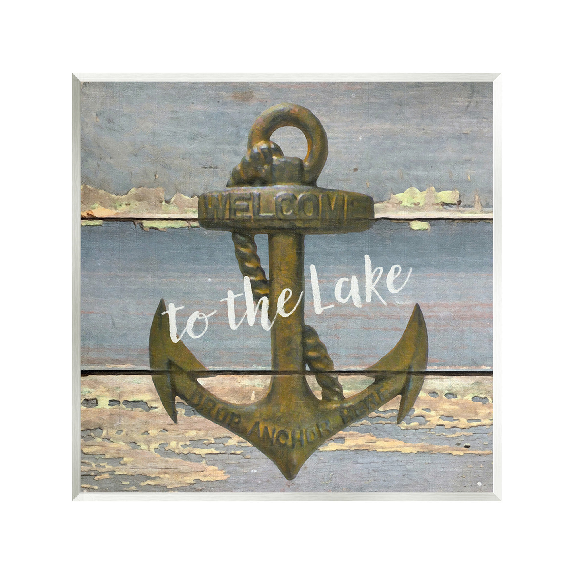 Stupell Industries Rustic Welcome Anchor Wall Plaque Art by GraffiTee ...