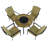 BAYFIELD FIREPIT 89cm Table with 4 ASCOT DELUXE Chairs Garden Set