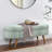 Ottoman Oval Storage Bench,Rubber Wood Legs, Gray (43.5"X16"X16") Cyan-1626827313