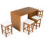 Ensemble de bar d'extérieur en bois d'acacia 5 pièces avec tabourets et coussins Oryxal