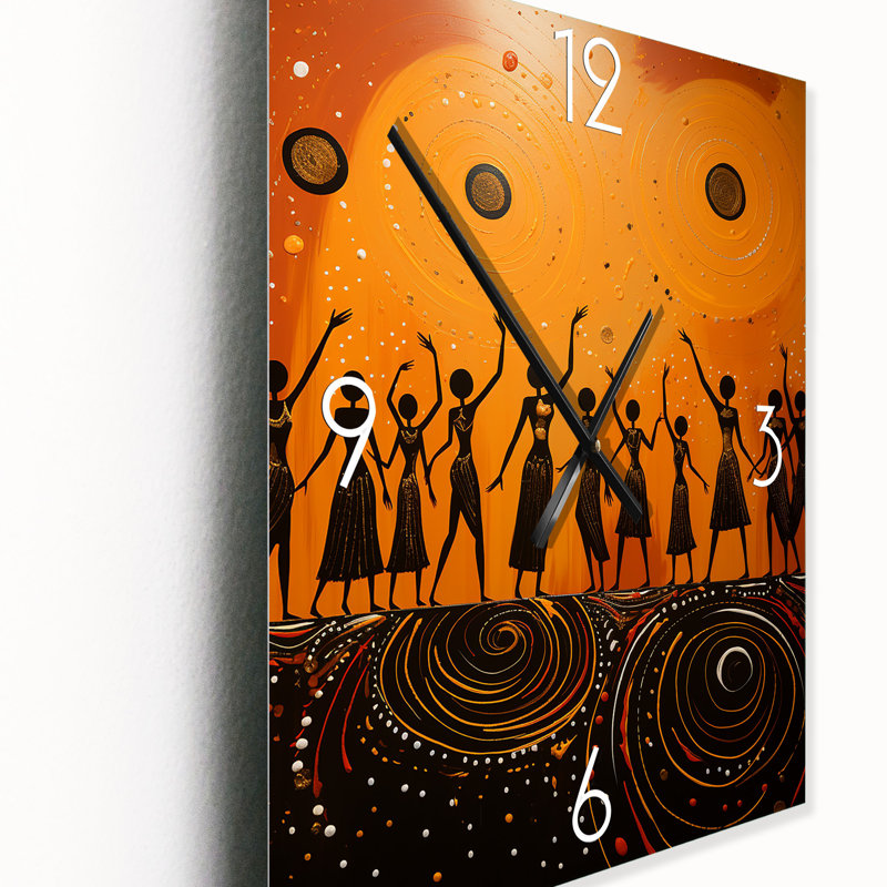 Jaislyn - Horloge murale afro-américaine, H 32 po x l 16 po