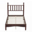 Lit sur plateforme en bois avec tÃªte de lit en forme de calebasse, style rÃ©tro et sommier Ã  lattes en bois pour un confort accru-536148588