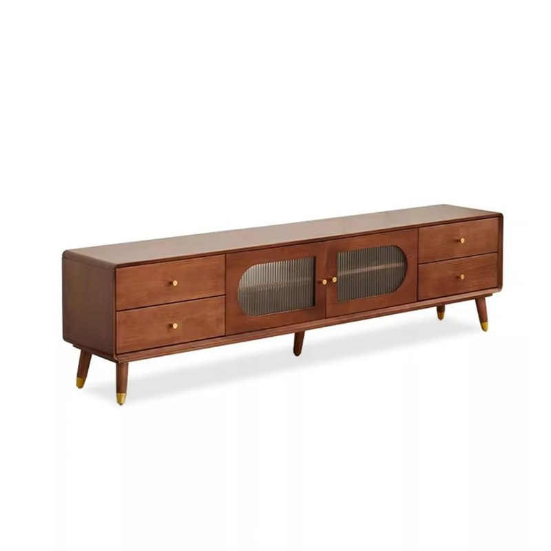 Meuble télé en bois massif et manufacturé, H 20,47 po x L 94,49 po x l 13,78 po