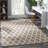 Textured Diamond Blue/Ivory Handwoven Cotton Rug-2130723179